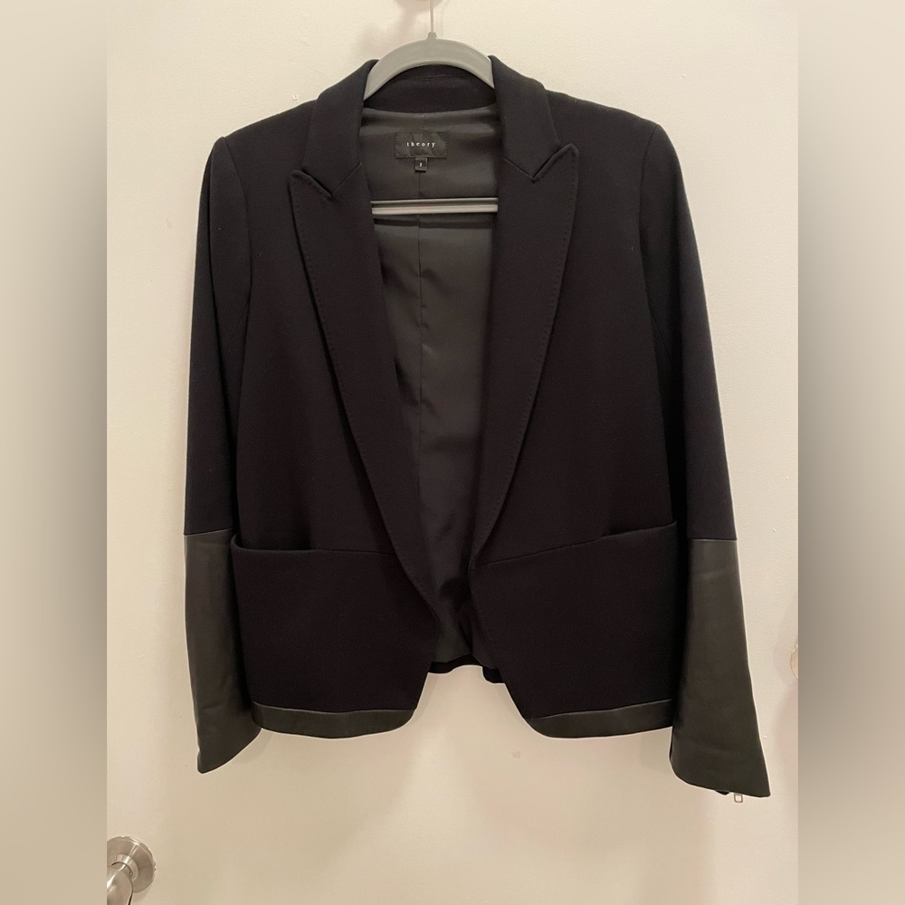 Theory Blazer with leather trim